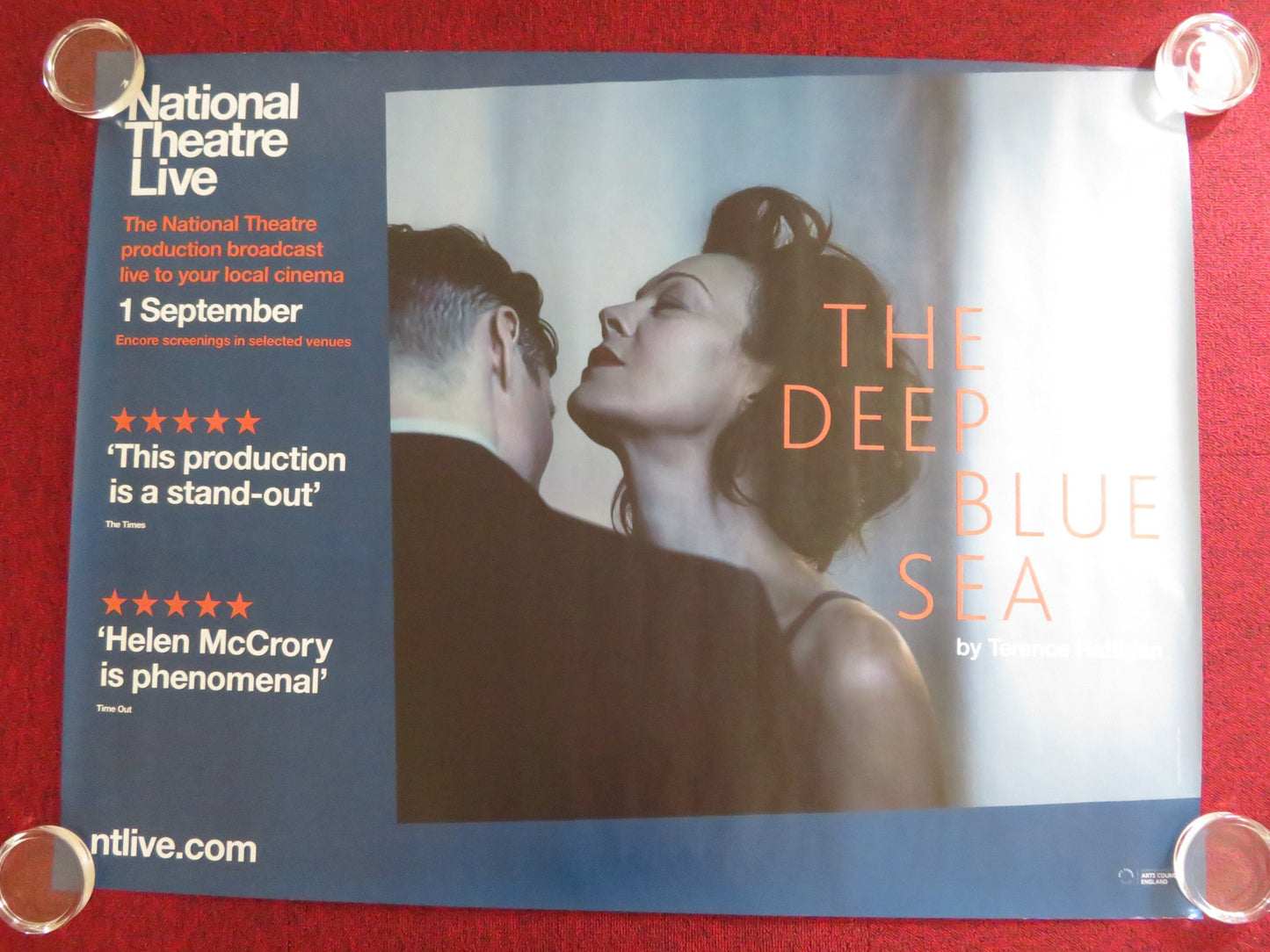 NATIONAL THEATRE LIVE: THE DEEP BLUE SEA UK QUAD (30"x 40") ROLLED POSTER 2016