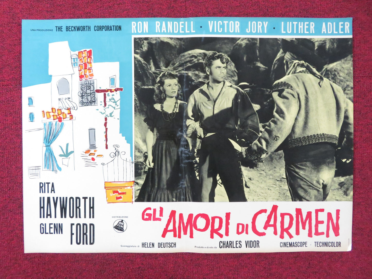 THE LOVES OF CARMEN- D ITALIAN FOTOBUSTA POSTER RITA HAYWORTH GLENN FORD R1960S