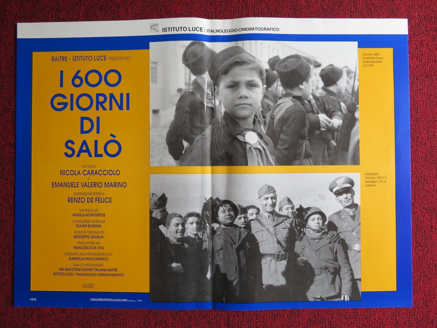 I 600 GIORNI DI SALO - C ITALIAN FOTOBUSTA POSTER ORESTE RIZZINI D CARRETTA 1991