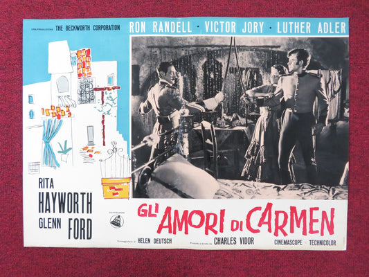 THE LOVES OF CARMEN- E ITALIAN FOTOBUSTA POSTER RITA HAYWORTH GLENN FORD R1960S