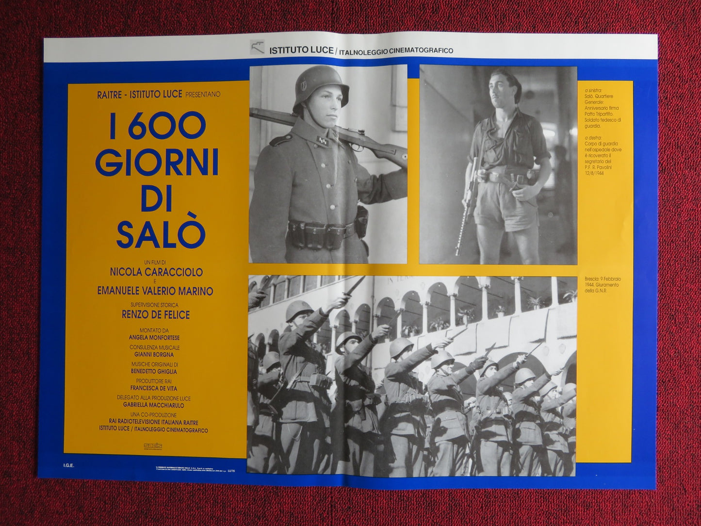 I 600 GIORNI DI SALO - D ITALIAN FOTOBUSTA POSTER ORESTE RIZZINI D CARRETTA 1991