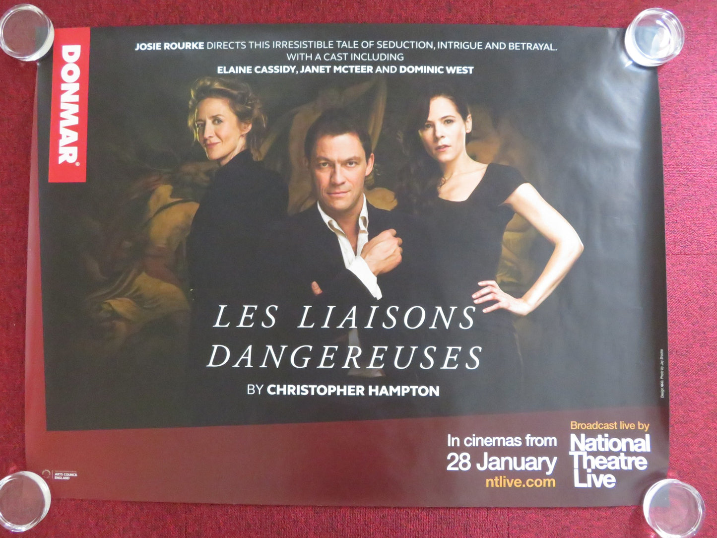 NATIONAL THEATRE LIVE: LES LIAISONS DANGEREUSE UK QUAD (30"x 40") ROLLED POSTER