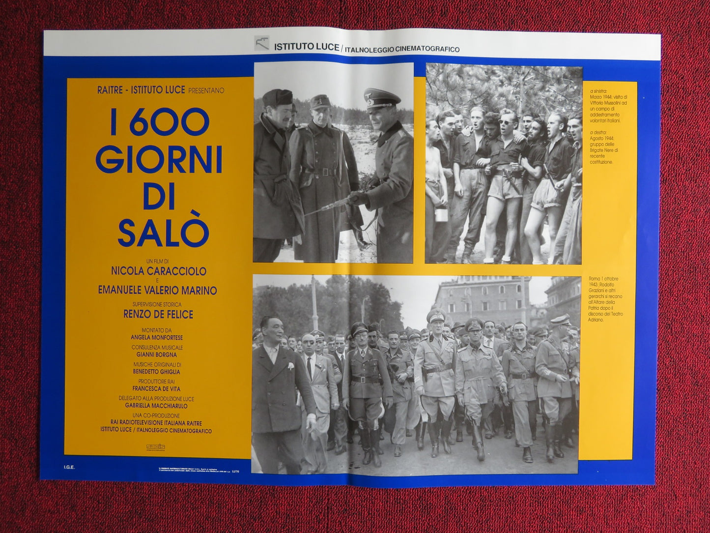 I 600 GIORNI DI SALO - E ITALIAN FOTOBUSTA POSTER ORESTE RIZZINI D CARRETTA 1991