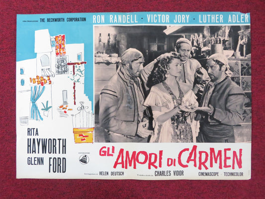 THE LOVES OF CARMEN- G ITALIAN FOTOBUSTA POSTER RITA HAYWORTH GLENN FORD R1960S