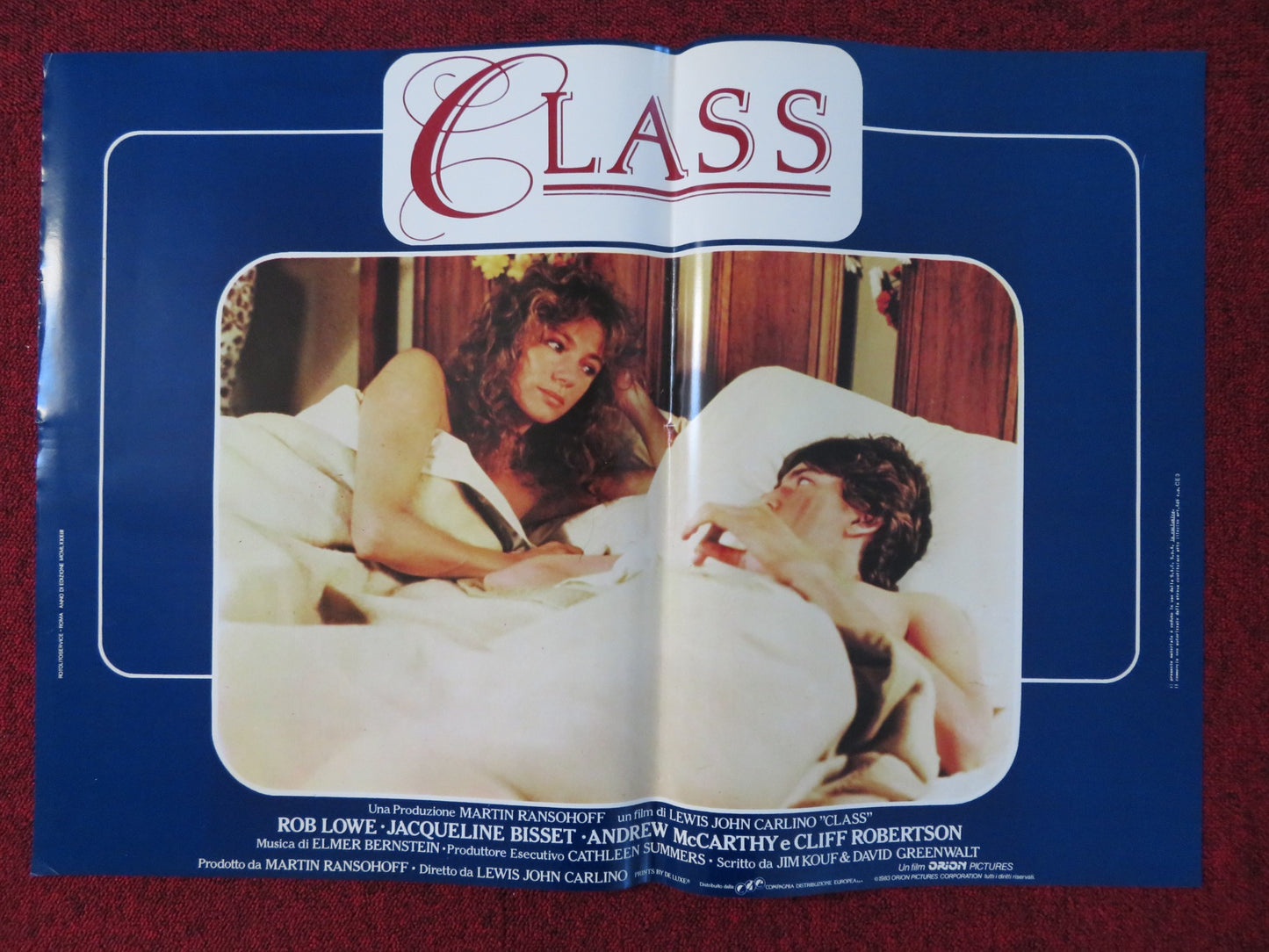 CLASS - A ITALIAN FOTOBUSTA POSTER ROB LOWE ANDREW MCCARTHY 1983