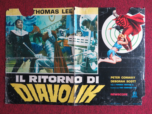 IL RITORNO DI DIAVOLIK / The Golden Bat ITALIAN FOTOBUSTA POSTER CONWAY 1966