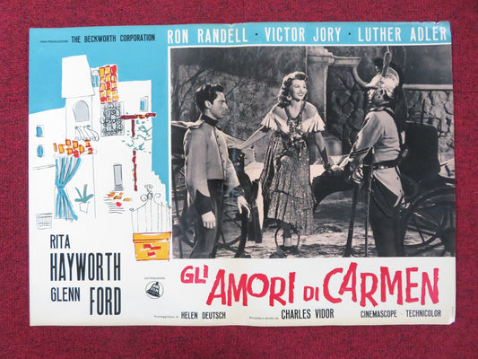 THE LOVES OF CARMEN- I ITALIAN FOTOBUSTA POSTER RITA HAYWORTH GLENN FORD R1960S