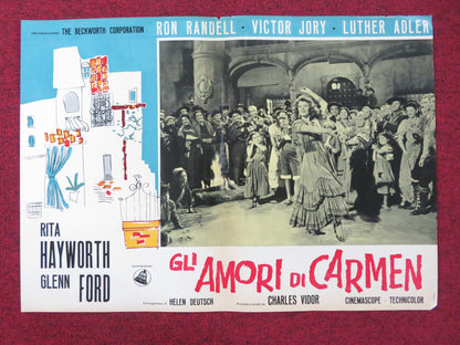 THE LOVES OF CARMEN- J ITALIAN FOTOBUSTA POSTER RITA HAYWORTH GLENN FORD R1960S