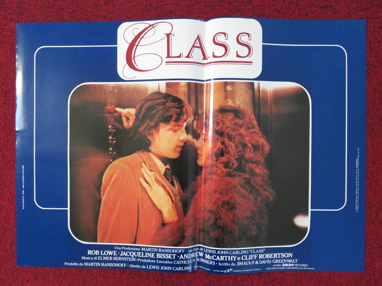 CLASS - D ITALIAN FOTOBUSTA POSTER ROB LOWE ANDREW MCCARTHY 1983