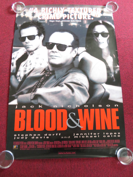 BLOOD AND WINE US  VHS ONE SHEET ROLLED POSTER JACK NICHOLSON STEPHEN DORFF 1996