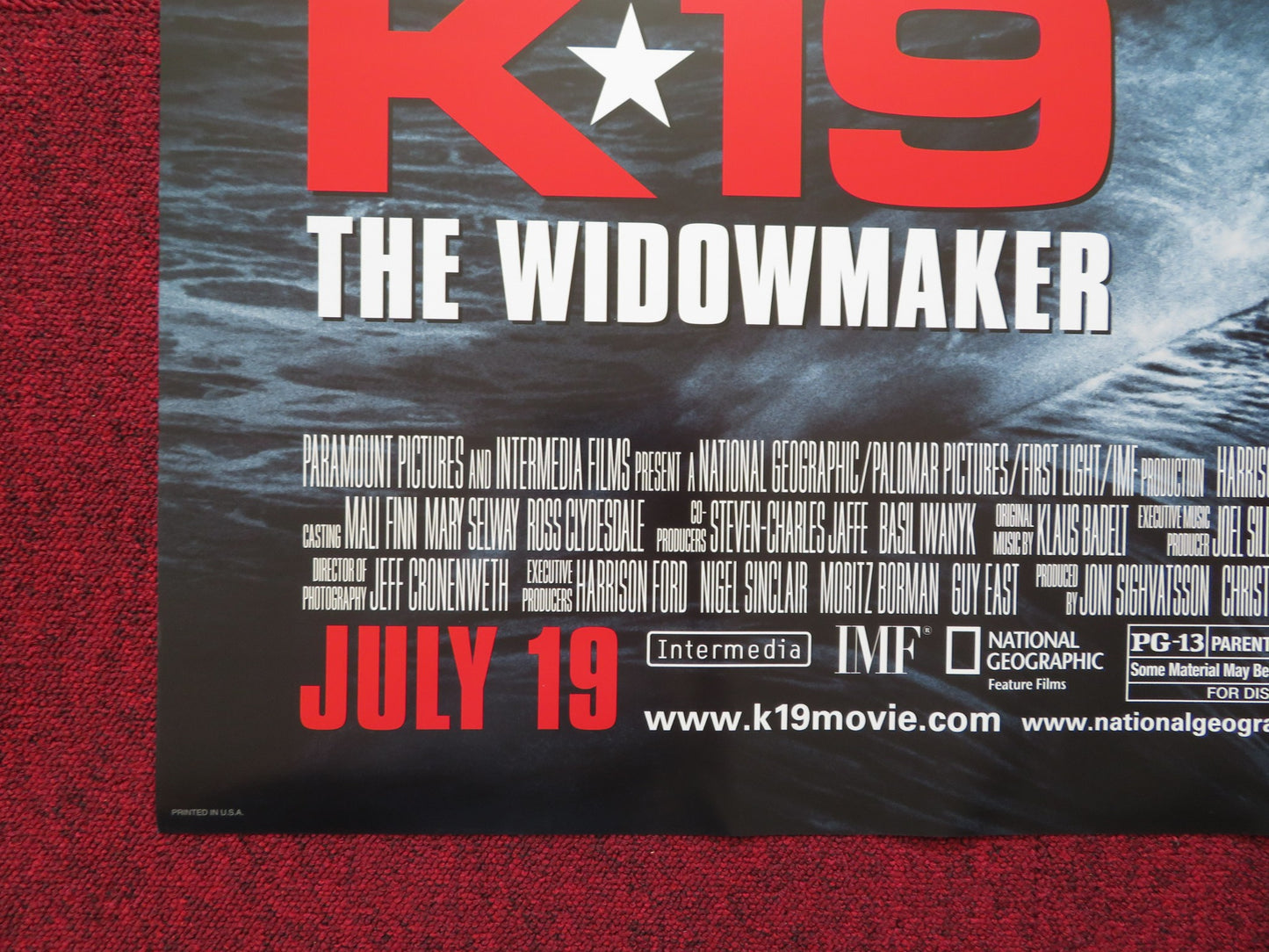 K19: THE WIDOWMAKER -A US ONE SHEET ROLLED POSTER HARRISON FORD LIAM NEESON 2002