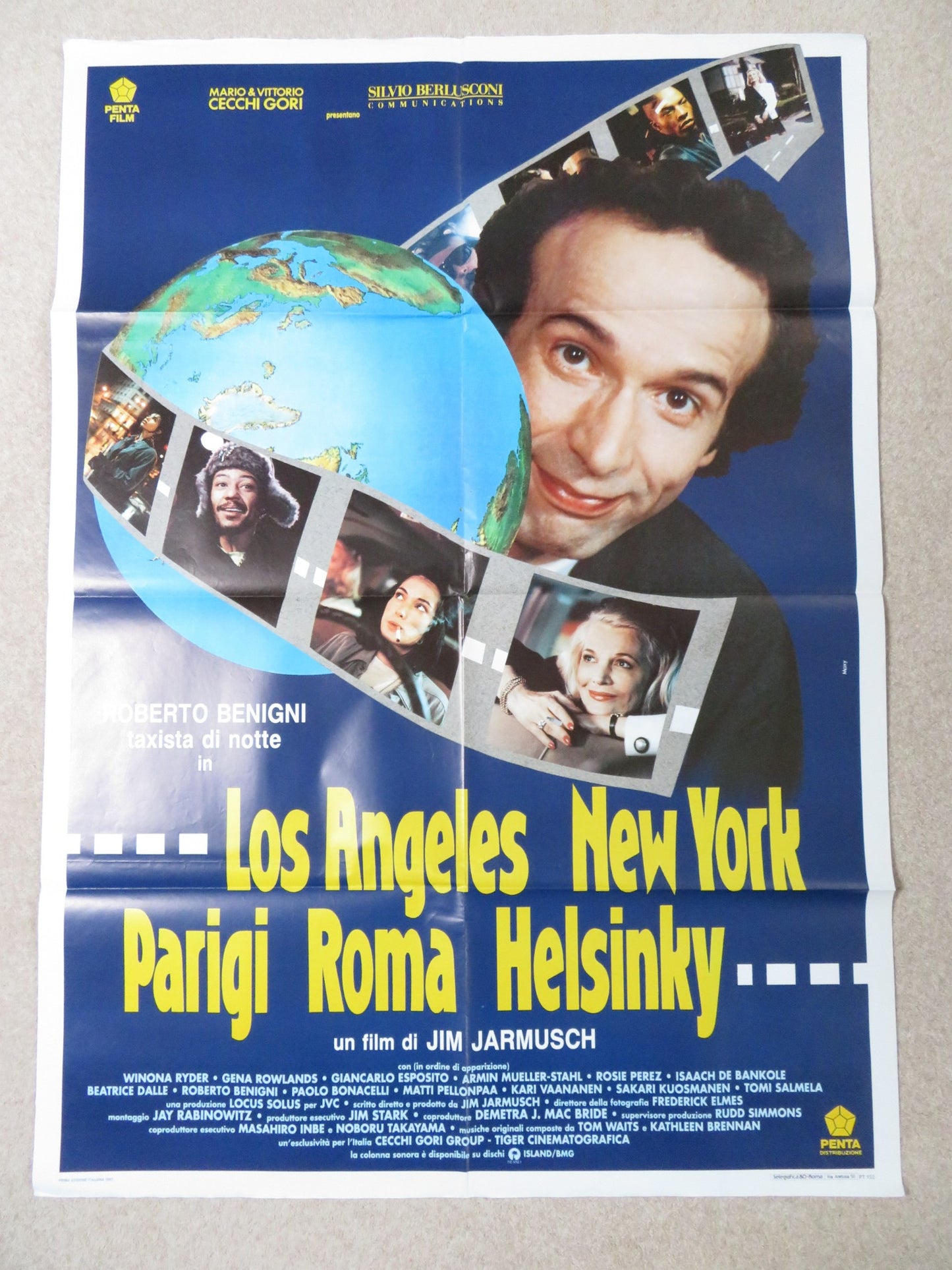 NIGHT ON EARTH ITALIAN 2 FOGLIO POSTER JIM JARMUSCH GENA ROWLANDS 1991