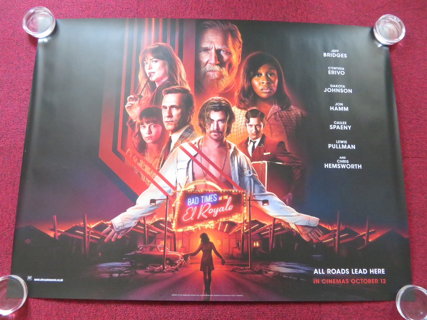 BAD TIMES AT THE EL ROYALE UK QUAD (30"x 40") ROLLED POSTER CHRIS HEMSWORTH 2018