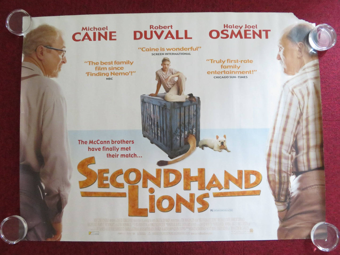 SECONDHAND LIONS QUAD (30"x 40") ROLLED POSTER MICHAEL CAINE ROBERT DUVALL 2003