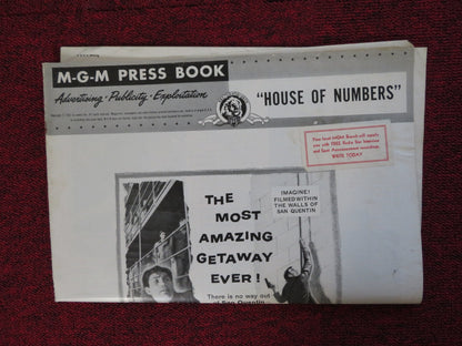 HOUSE OF NUMBERS UNCUT M.G.M FOLDED PRESS BOOK JACK PALANCE 1957