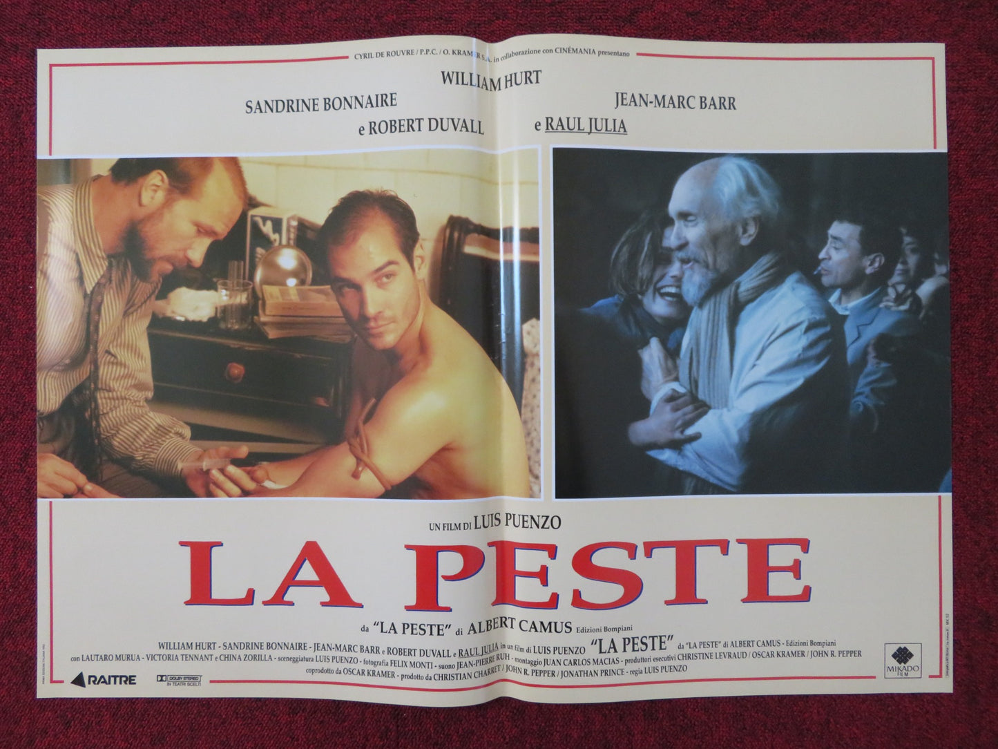 LA PESTE - B ITALIAN FOTOBUSTA POSTER WILLIAM HURT ROBERT DUVALL 1992