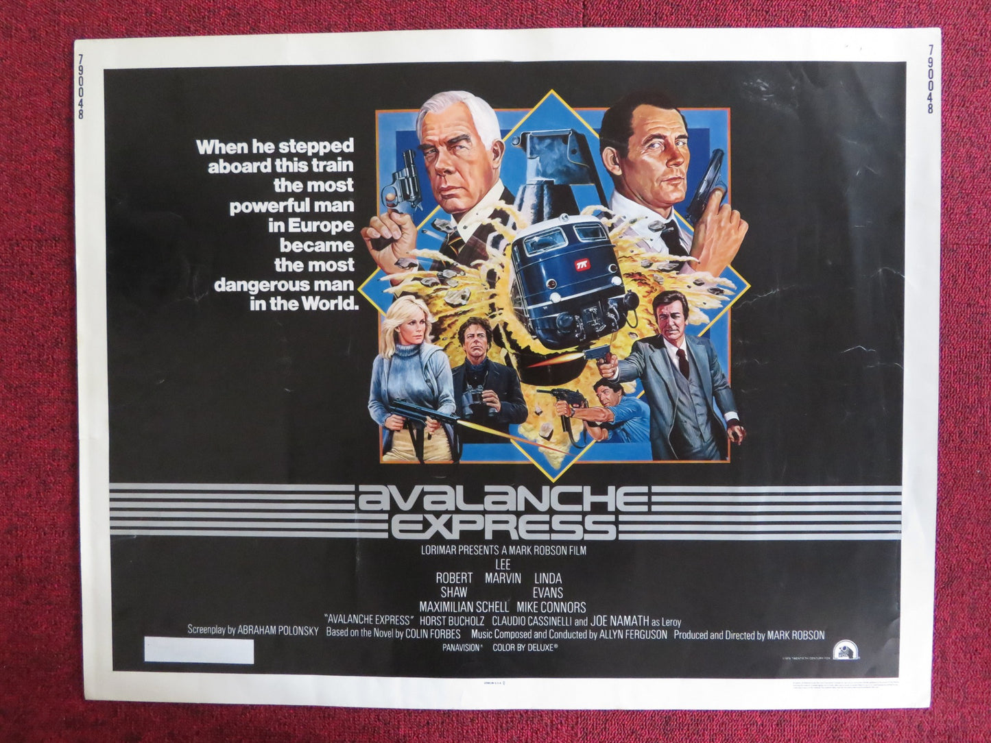 AVALANCHE EXPRESS US HALF SHEET (22"x 28") POSTER LEE MARVIN ROBERT SHAW 1979