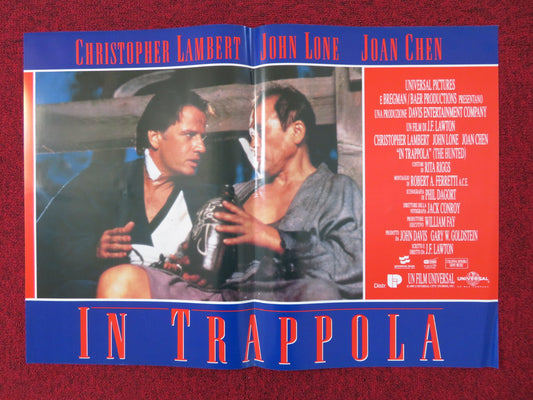 IN TRAPPOLA - A ITALIAN FOTOBUSTA POSTER CHRISTOPHER LAMBERT JOHN LONE 1995