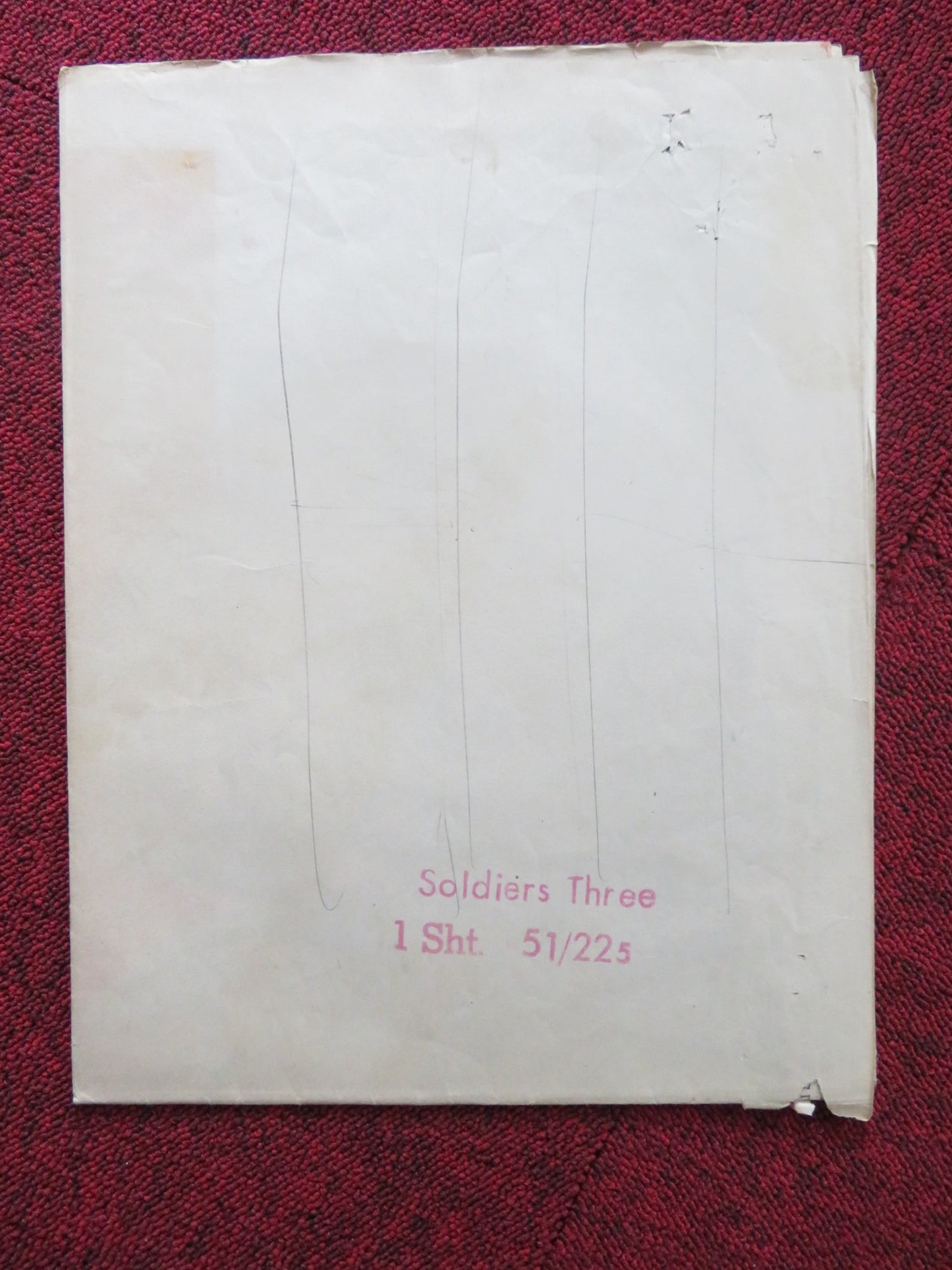 SOLDIERS THREE FOLDED US ONE SHEET POSTER STEWART GRANGER WALTER PIDGEON 1951