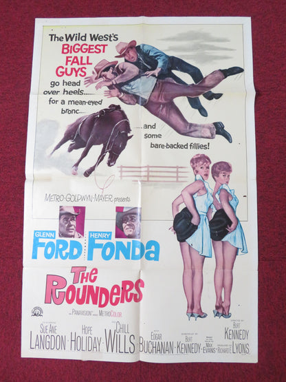 THE ROUNDERS FOLDED US ONE SHEET POSTER GLENN FORD HENRY FONDA 1965