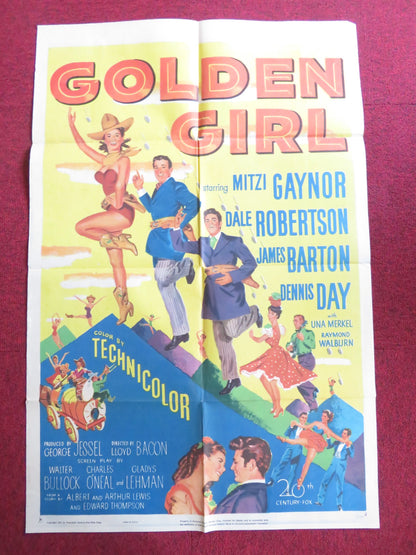 GOLDEN GIRL FOLDED US ONE SHEET POSTER MITZI GAYNOR DALE ROBERTSON 1951