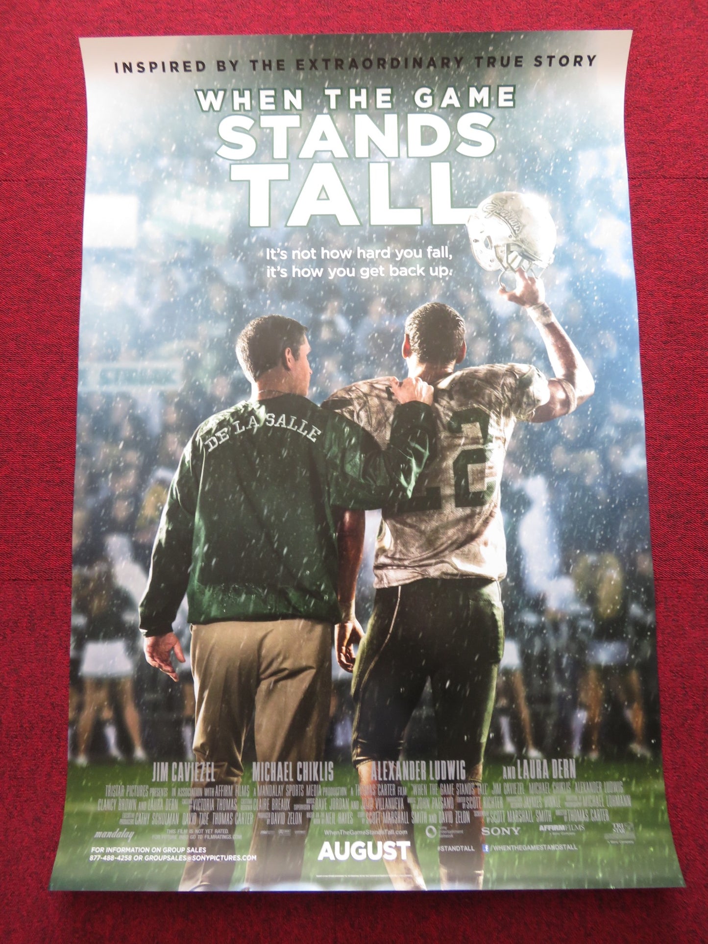 WHEN THE GAME STANDS TALL US ONE SHEET ROLLED POSTER JIM CAVIEZEL M. CHIKLI 2014