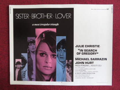 IN SEARCH OF GREGORY US HALF SHEET (22"x 28") POSTER JULIE CHRISTIE J. HURT 1970