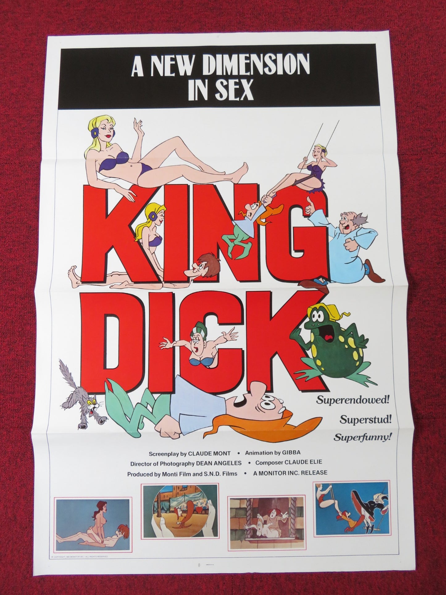 KING DICK / IL NANO E LA STREGA US TRI FOLDED ONE SHEET ROLLED POSTER 1975