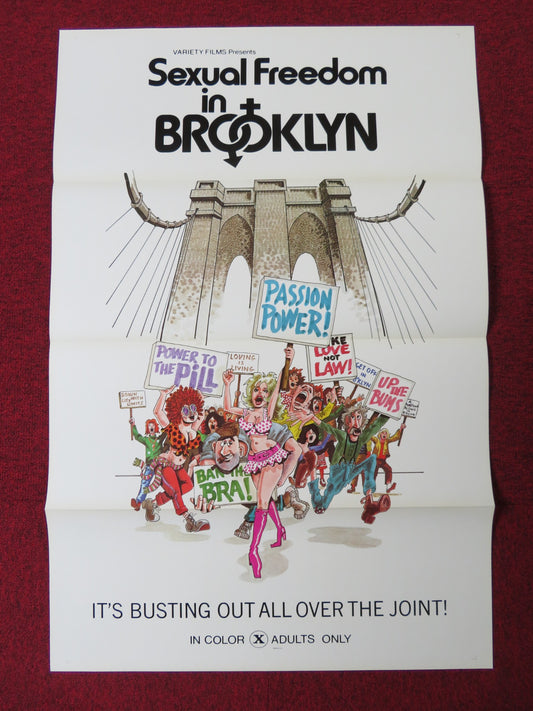 SEXUAL FREEDOM IN BROOKLYN US TRI FOLDED ONE SHEET ROLLED POSTER FLANAGAN 1975