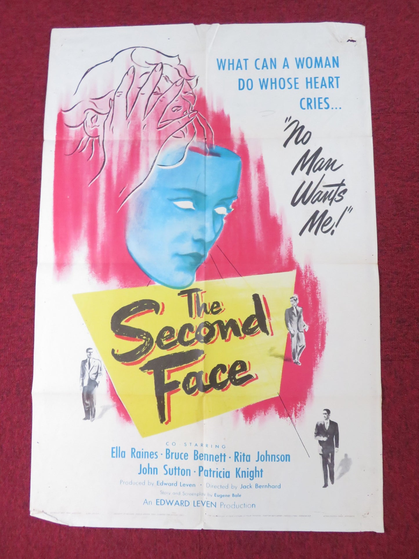 THE SECOND FACE FOLDED US ONE SHEET POSTER ELLA RAINES BRUCE BENNETT 1950