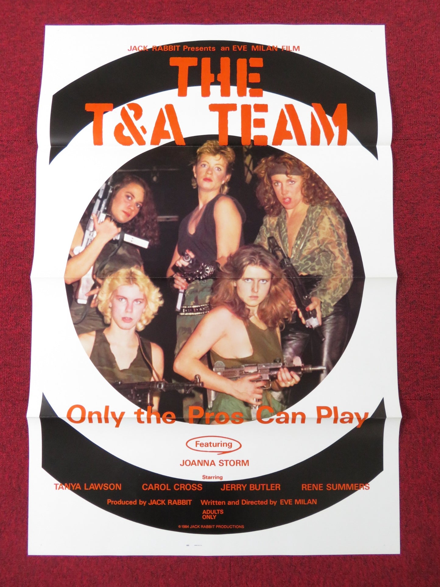 THE T & A TEAM US TRI FOLDED ONE SHEET ROLLED POSTER JOANNA STORM 1984