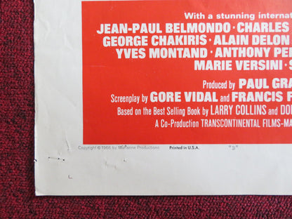 IS PARIS BURNING? STYLE B FOLDED US ONE SHEET POSTER JEAN-PAUL BELMONDO 1966