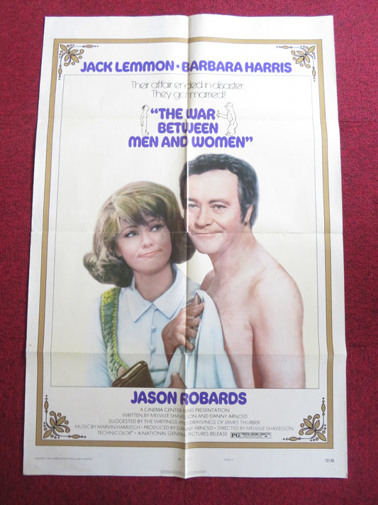 THE WAR BETWEEN MEN AND WOMEN FOLDED US ONE SHEET POSTER JACK LEMMON 1972
