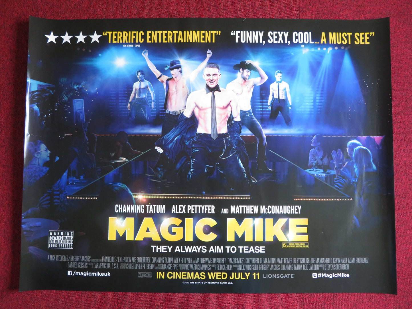 MAGIC MIKE UK QUAD (30"x 40") ROLLED POSTER CHANNING TATUM M. MCCONAUGHEY 2012