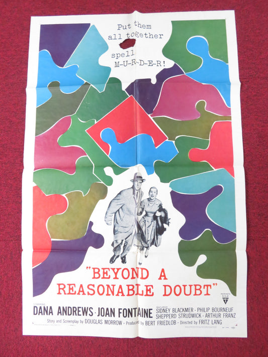 BEYOND A REASONABLE DOUBT FOLDED US ONE SHEET POSTER DANA ANDREWS 1956