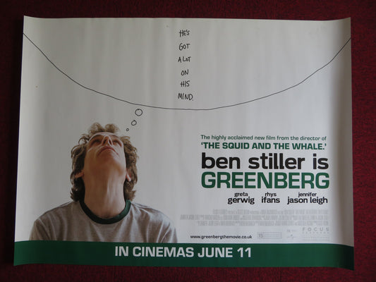 GREENBERG UK QUAD (30"x 40") ROLLED POSTER BEN STILLER GRETA GERWIG 2010