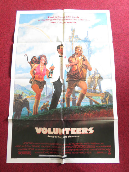 VOLUNTEERS FOLDED US ONE SHEET POSTER TOM HANKS JOHN CANDY 1985