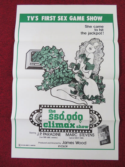 THE $50,000 CLIMAX SHOW US TRI FOLDED ONE SHEET ROLLED POSTER J.P PARADINE 1975