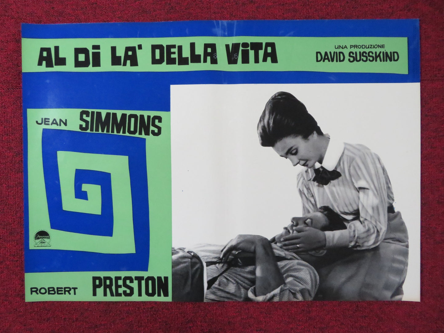 ALL THE WAY HOME - C ITALIAN FOTOBUSTA POSTER JEAN SIMMONS ROBERT PRESTON 1963