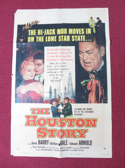 HOUSTON STORY FOLDED US ONE SHEET POSTER GENE BARRY BARBARA HALE 1955