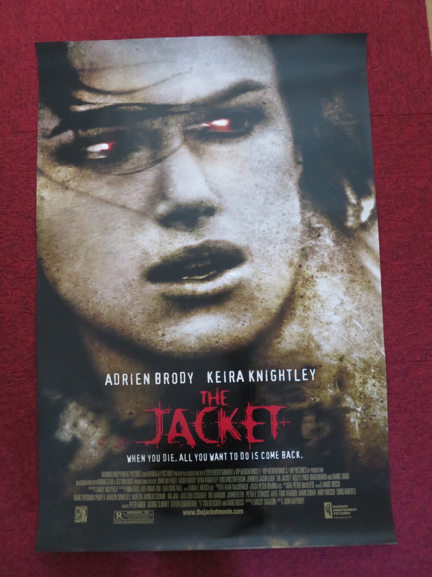 THE JACKET US ONE SHEET ROLLED POSTER ADRIEN BRODY KEIRA KNIGHTLEY 2005