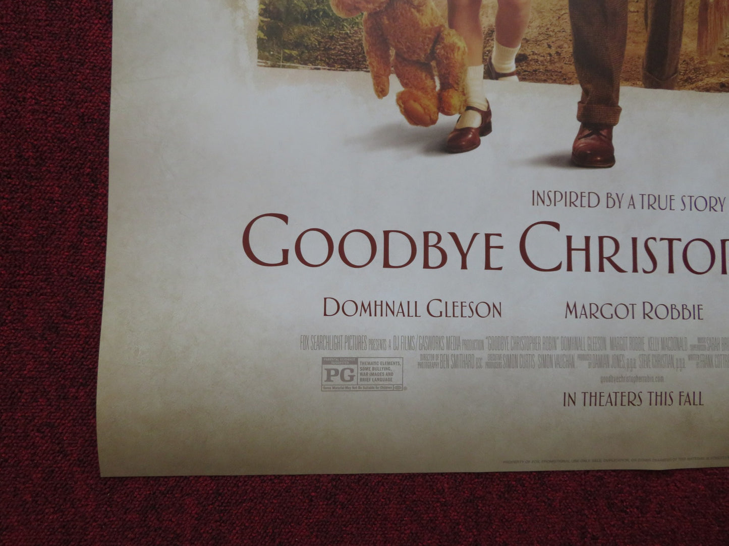 GOODBYE CHRISTOPHER ROBIN US ONE SHEET ROLLED POSTER D.GLEESON M.ROBBIE 2017