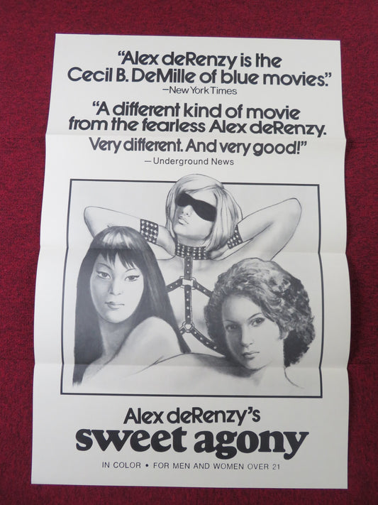 SWEET AGONY US TRI FOLDED ONE SHEET ROLLED POSTER JOAN DEVLON CLAIRE JAMES 1974