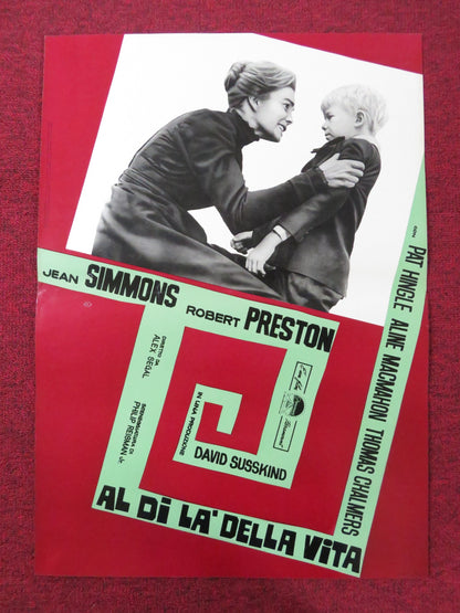 ALL THE WAY HOME - I ITALIAN FOTOBUSTA POSTER JEAN SIMMONS ROBERT PRESTON 1963