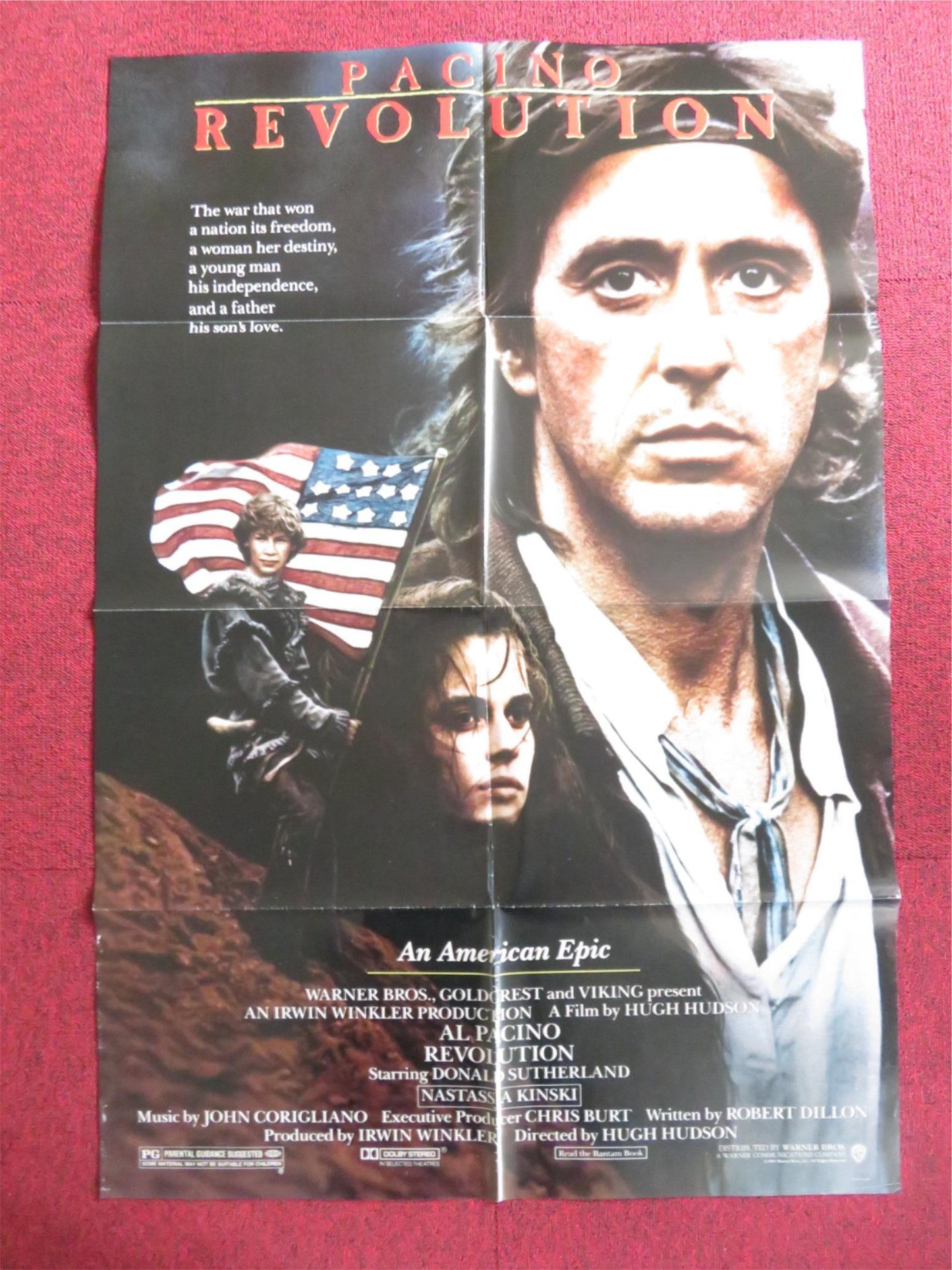 REVOLUTION FOLDED US ONE SHEET POSTER AL PACINO DONALD SUTHERLAND 1985