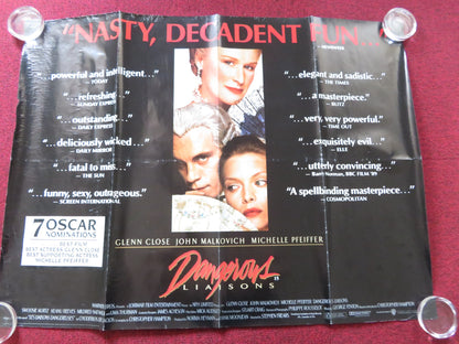 DANGEROUS LIAISONS UK QUAD (30"x 40") ROLLED POSTER GLENN CLOSE MALKOVICH 1988