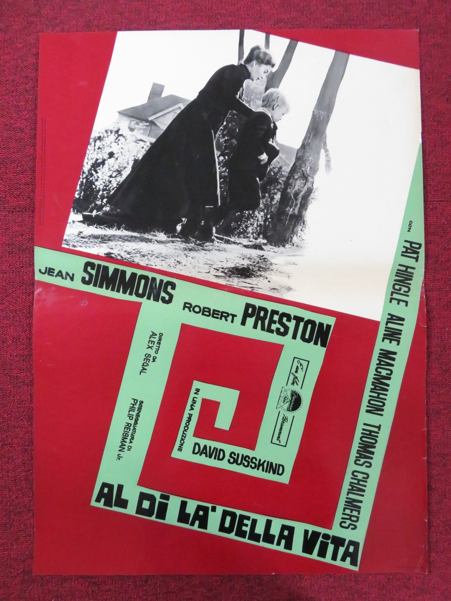 ALL THE WAY HOME - L ITALIAN FOTOBUSTA POSTER JEAN SIMMONS ROBERT PRESTON 1963