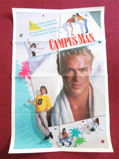 CAMPUS MAN FOLDED US ONE SHEET POSTER JOHN DYE STEVEN LYON 1987