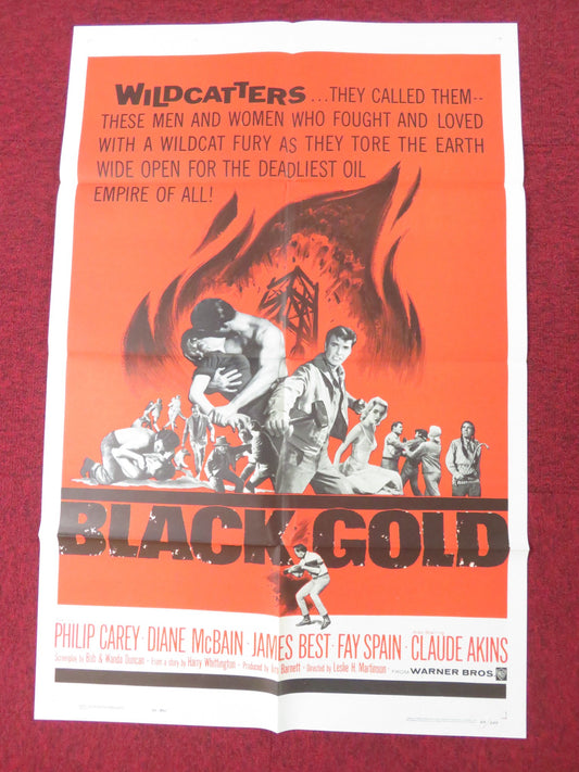 BLACK GOLD FOLDED US ONE SHEET POSTER PHILIP CAREY DIANE MCBAIN 1962