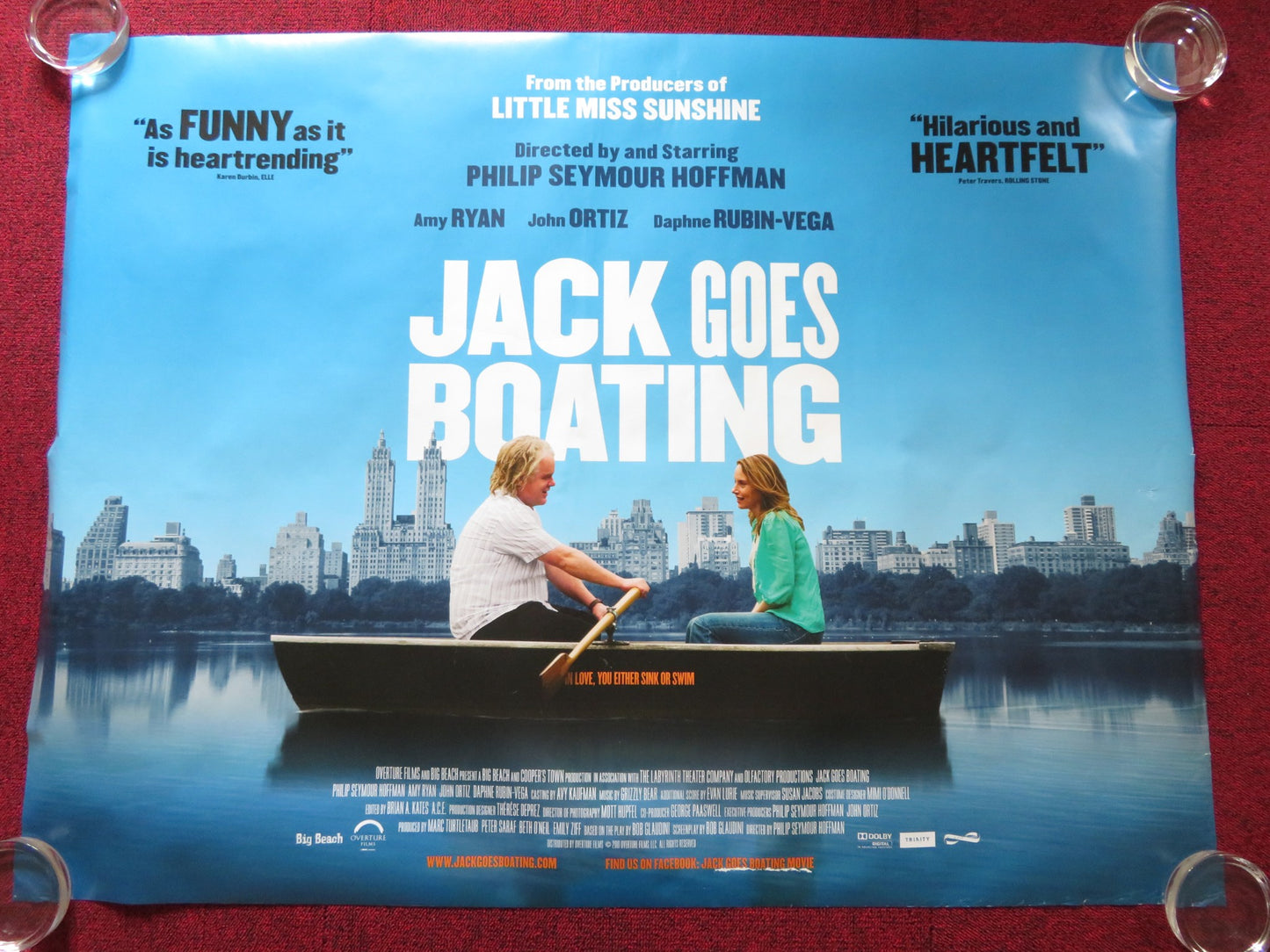 JACK GOES BOATING UK QUAD ROLLED POSTER PHILIP SEYMOUR HOFFMAN 2010